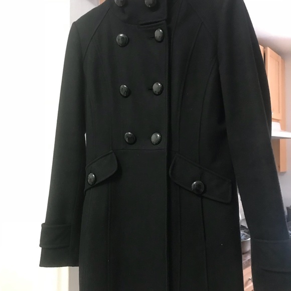 Guess Jackets & Coats Guess Wool Hooded Pea Coat Sz Small Black